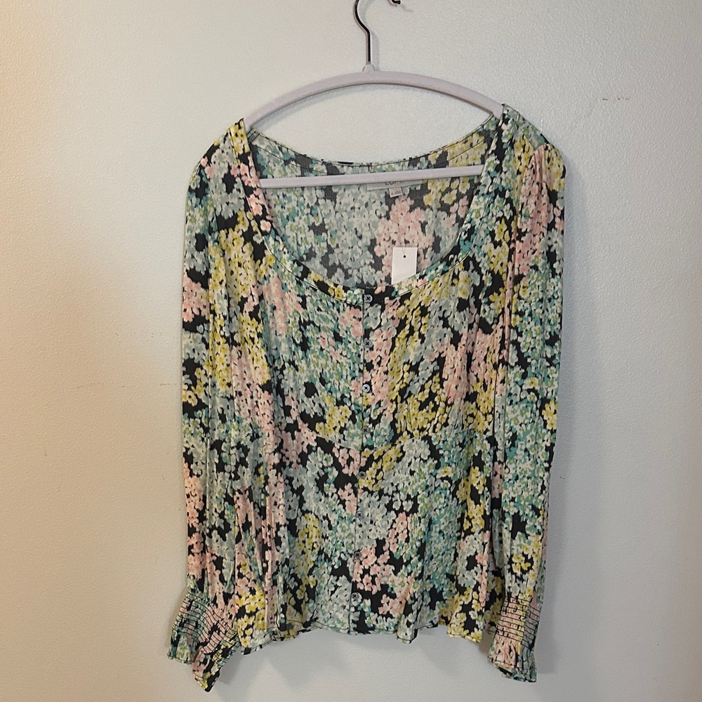 LOFT Multicolor Floral Blouse